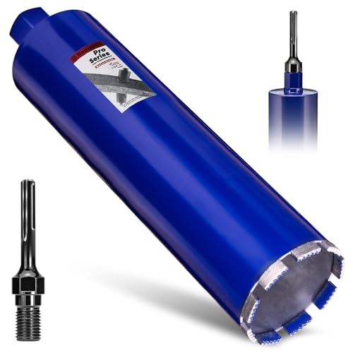DaduoRi Pro Betonkernbohrer mit SDS-Max-Adapter (1-1/4-Zoll-7-Gewinde), 35,6 cm Schnitttiefe und verbesserte geschweißte Zähne, Kernbohrer für Beton mit Bewehrung, Ziegel, Mauerwerk, Stuck, Mörtel von DaduoRi