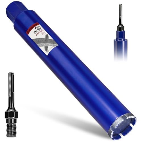 DaduoRi Pro Betonkernbohrer mit SDS-Max-Adapter (1-1/4-Zoll-7-Gewinde), 35,6 cm Schnitttiefe und verbesserte geschweißte Zähne, Kernbohrer für Beton mit Bewehrungsstab, Ziegel, Mauerwerk, Stuck von DaduoRi