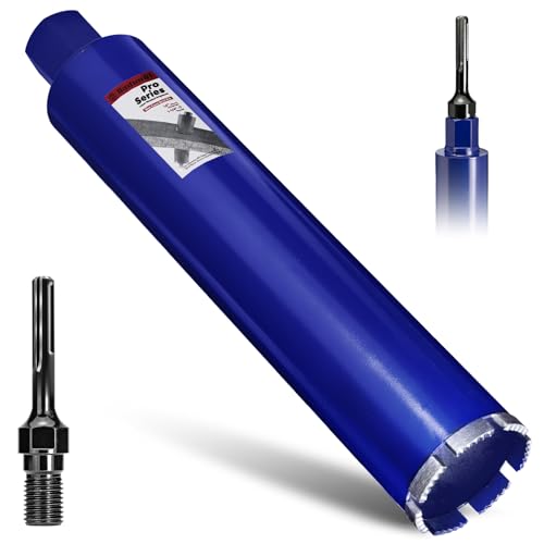 DaduoRi Pro Betonkernbohrer mit SDS-Max-Adapter (3,8 cm (1-1/4-Zoll-7-Gewinde) – 35,6 cm Schnitttiefe und verbesserte geschweißte Zähne, Kernbohrer für Beton mit Bewehrung, Ziegel, Mauerwerk, Stuck von DaduoRi