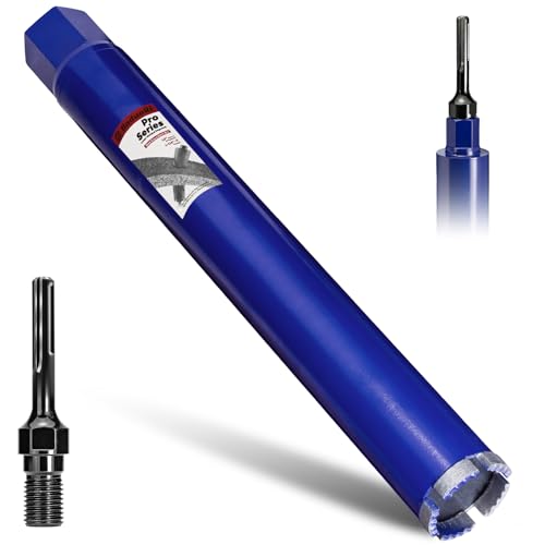 DaduoRi Pro Betonkernbohrer mit SDS-Max-Adapter (3,8 cm - 7 Gewinde) – 35,6 cm Schnitttiefe und verbesserte geschweißte Zähne, Kernbohrer für Beton mit Bewehrung, Ziegel, Mauerwerk, Stuck, Mörtel von DaduoRi