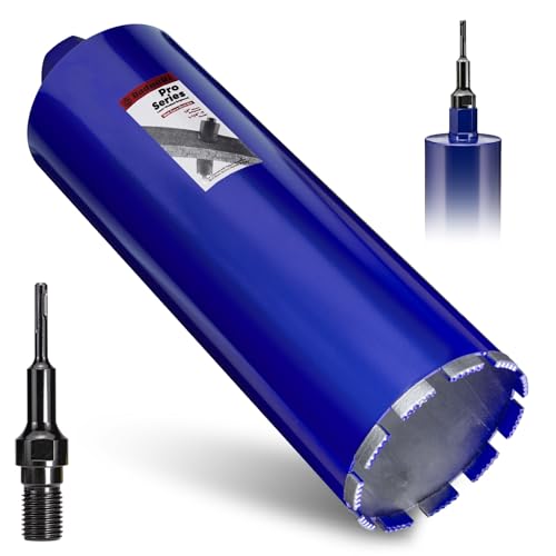 DaduoRi Pro Betonkernbohrer mit SDS-Plus-Adapter (1-1/4-Zoll-7-Gewinde), 35,6 cm Schnitttiefe und verbesserte geschweißte Zähne, Kernbohrer für Beton mit Bewehrung, Ziegel, Mauerwerk, Stuck, Mörtel von DaduoRi