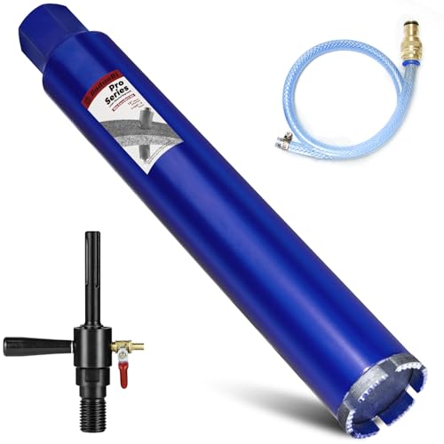 DaduoRi Pro Kernbohrer mit SDS Max Wassereinspritzadapter (3,8 cm - 7 UNC), 35,6 cm tiefe, verbesserte geschweißte Nassbohrkronen für Beton mit Bewehrung, Ziegel, Mauerwerk, Mörtel (inkl von DaduoRi