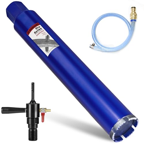 DaduoRi Pro Kernbohrer mit SDS-Plus-Wassereinspritzadapter (3,8 cm - 7 UNC), 35,6 cm tiefe, verbesserte geschweißte Nassbohrkronen für Beton mit Bewehrungsstab, Ziegel, Mauerwerk, Mörtel (inkl von DaduoRi