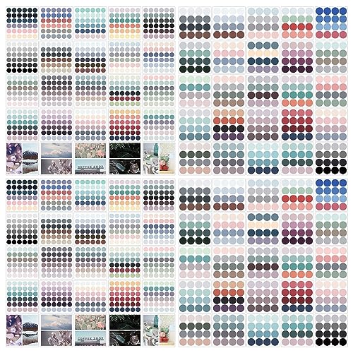 100 Blätter Klebepunkte Runde, Punktaufkleber 8mm/15mm, Bunte Punktaufkleber, Etiketten Markierungspunkte, Punkte Sticker für Kalender, Planer, Scrapbooking, Album Aquarell (A) von Daelesr