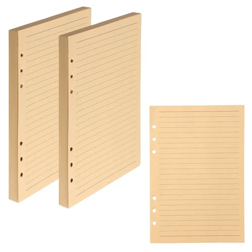 2 Packungen A5 Kraftpapier Nachfüllpapier,160 Blätter A5 Nachfüllbares Papier,100gsm 6 Löcher Nachfülleinlagen Loose Notizpapier,Ringbucheinlagen für Notizbuch Tagebuch Binder, Linie 2 Packungen A5 Kraftpapier Nachfüllpapier,160 Blätter A5 Nachfüllbares Papier,100gsm 6 Löcher Nachfülleinlagen Loose Notizpapier,Ringbucheinlagen für Notizbuch Tagebuch Binder, Linie von Daelesr