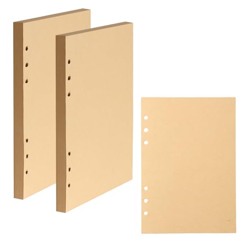2 Packungen A5 Kraftpapier Nachfüllpapier,160 Blätter A5 Nachfüllbares Papier,6 Löcher Nachfülleinlagen Loose Notizpapier,Ringbucheinlagen für Notizbuch Tagebuch Binder,100gsm, Blanko 2 Packungen A5 Kraftpapier Nachfüllpapier,160 Blätter A5 Nachfüllbares Papier,6 Löcher Nachfülleinlagen Loose Notizpapier,Ringbucheinlagen für Notizbuch Tagebuch Binder,100gsm, Blanko von Daelesr