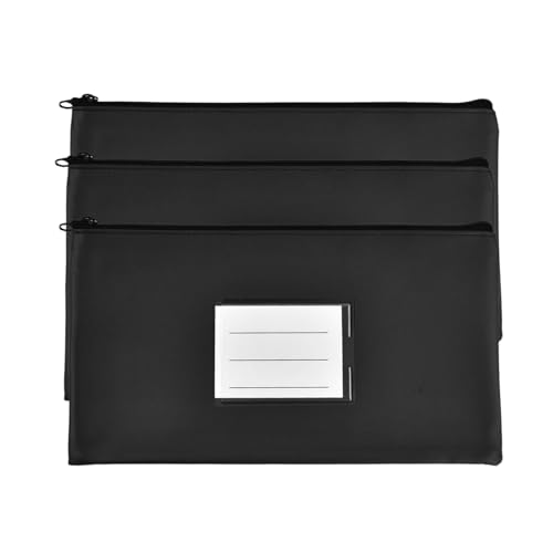 3 Pcs Geldtaschen Banktasche, Banktasche Leder Wasserdicht mit Fenster und Reißverschluss, Geldscheine Aufbewahrung, Dokumentenmappe A5, Geldmappe für Business Schule 3 Pcs Geldtaschen Banktasche, Banktasche Leder Wasserdicht mit Fenster und Reißverschluss, Geldscheine Aufbewahrung, Dokumentenmappe A5, Geldmappe für Business Schule von Daelesr