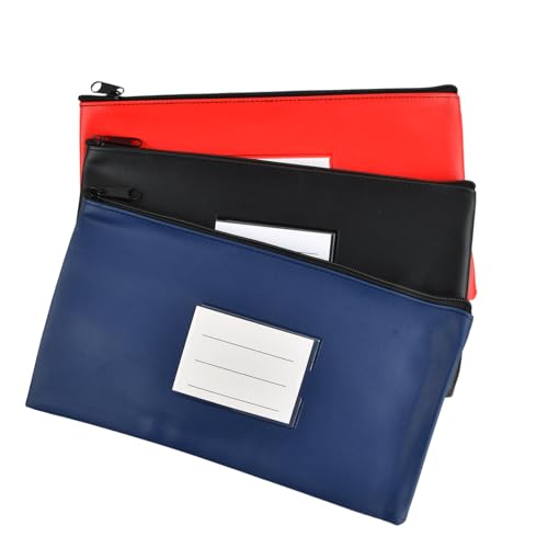 3 Pcs Geldtaschen Banktasche, Banktasche Leder Wasserdicht mit Fenster und Reißverschluss, Geldscheine Aufbewahrung, Dokumentenmappe A5, Geldmappe für Business Schule 3 Pcs Geldtaschen Banktasche, Banktasche Leder Wasserdicht mit Fenster und Reißverschluss, Geldscheine Aufbewahrung, Dokumentenmappe A5, Geldmappe für Business Schule von Daelesr