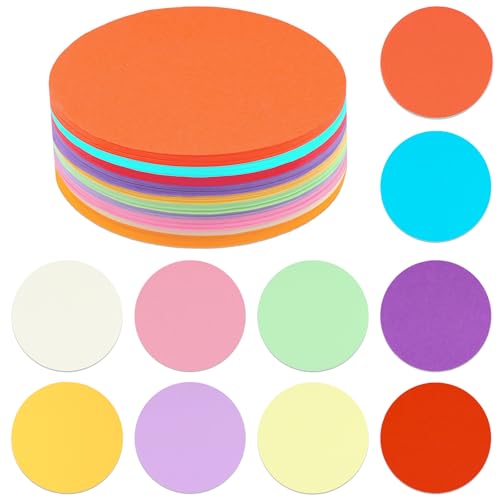 500 Blatt Origami Papier Rund, 15cm Moderationskarten Rund, 10 Farben Origami Basteln, Faltpapier Faltblätter, Farbiger Karton Papierkreise, Bastelpapier Bunt für Büro Schule 500 Blatt Origami Papier Rund, 15cm Moderationskarten Rund, 10 Farben Origami Basteln, Faltpapier Faltblätter, Farbiger Karton Papierkreise, Bastelpapier Bunt für Büro Schule von Daelesr