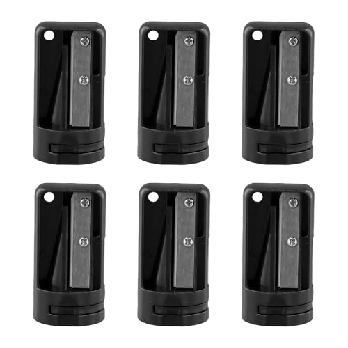 6 Stück Tischler Bleistiftspitzer, 5,5x2,8 cm Zimmermanns-Bleistiftspitzer, Bleistiftspitzer für Holzbearbeitung, Carpenter 's Anspitzer für Flache Stifte,Anspitzer für Zimmermannsbleistift, Schwarz 6 Stück Tischler Bleistiftspitzer, 5,5x2,8 cm Zimmermanns-Bleistiftspitzer, Bleistiftspitzer für Holzbearbeitung, Carpenter 's Anspitzer für Flache Stifte,Anspitzer für Zimmermannsbleistift, Schwarz von Daelesr