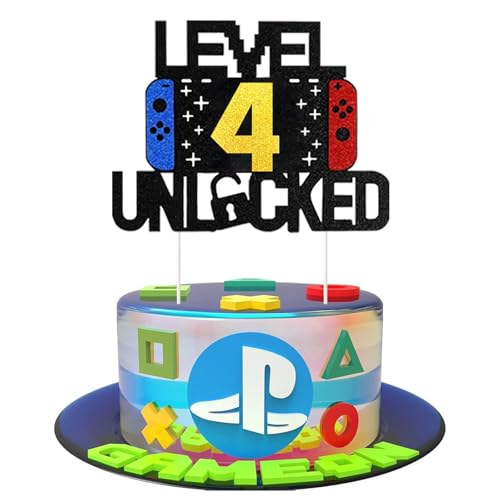 Videospiel Tortendeko Geburtstag,4th Party Videospiel Cupcake Topper, Playstation Tortendeko,Gaming Kuchen Deko, Glitzer Gamer Thema Torten Deko, für 4th Kindergeburtstag Party Videospiel Tortendeko Geburtstag,4th Party Videospiel Cupcake Topper, Playstation Tortendeko,Gaming Kuchen Deko, Glitzer Gamer Thema Torten Deko, für 4th Kindergeburtstag Party von DaengGeGe