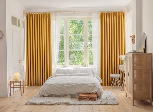 Daesar Gardinen Verdunklung 2er Set Gelb 132x160CM, Vorhänge Blickdicht mit Ösen Leinenoptik Modern Einfach Schlafzimmer Gardinen Vorhänge Wohnzimmer Kinderzimmer Daesar Gardinen Verdunklung 2er Set Gelb 132x160CM, Vorhänge Blickdicht mit Ösen Leinenoptik Modern Einfach Schlafzimmer Gardinen Vorhänge Wohnzimmer Kinderzimmer von Daesar