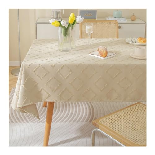 Daesar Tischtuch Abwaschbar Baumwolle Leinen, Tischdecke Outdoor 135x200CM Einfarbig mit Geometrie Muster Tafeldecken Tischdecken für Draußen Wetterfest Khaki Daesar Tischtuch Abwaschbar Baumwolle Leinen, Tischdecke Outdoor 135x200CM Einfarbig mit Geometrie Muster Tafeldecken Tischdecken für Draußen Wetterfest Khaki von Daesar