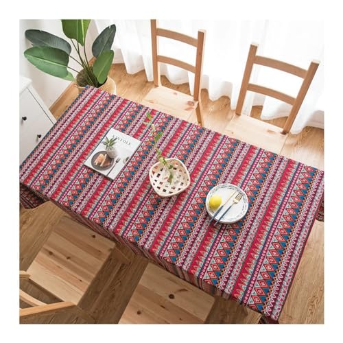 Daesar Tischtuch Outdoor Wetterfest 135x180CM, Tischdecken für Draußen Boho Bedruckt mit Geometrie Muster Tischwäsche Tafeldecken Tischdecken Abwaschbar Rot Daesar Tischtuch Outdoor Wetterfest 135x180CM, Tischdecken für Draußen Boho Bedruckt mit Geometrie Muster Tischwäsche Tafeldecken Tischdecken Abwaschbar Rot von Daesar