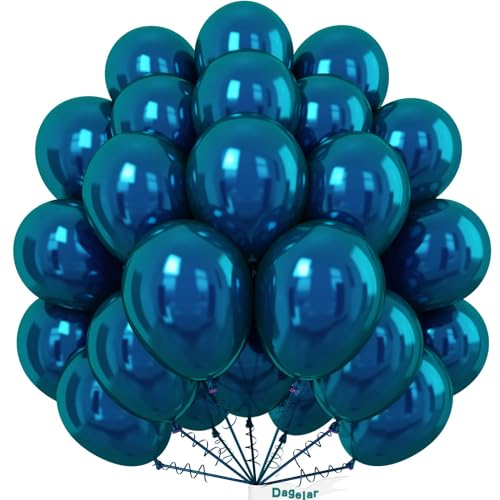 Dagelar Luftballon Metallic Dunkelblau, 50 Stück 10 Zoll Doppelschichten Chrom Navy Blau Ballons,Glänzende Metallic Blau Ballons für Disco-Mottoparty Geburtstag Party Mitzvah Abschlussfeier Dekoration von Dagelar