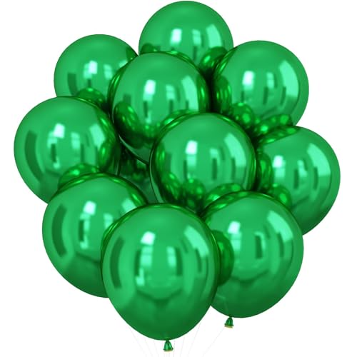 Dagelar Luftballon Metallic Dunkelgrün, 30 Stück 12 Zoll Doppelschichten Chrom Grüne Ballons, Glänzende Metallic Grün Ballons für Disco-Mottoparty Geburtstag Party Mitzvah Abschlussfeier Dekoration von Dagelar