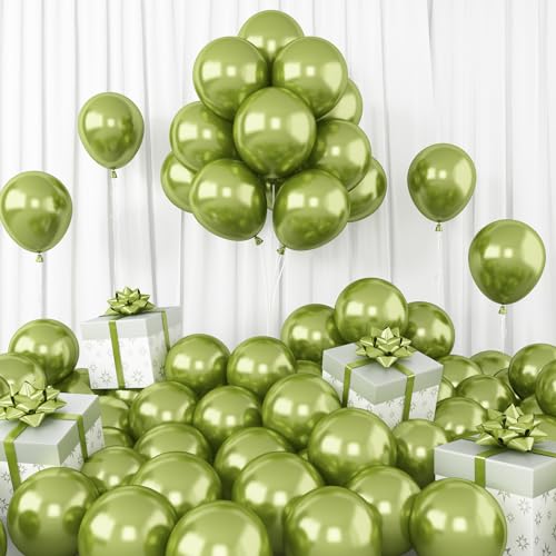 Dagelar Luftballons Metallic Grün, 60 Stück 5 Zoll Chrom Hellgrün Party Glänzende Ballons, Mini Metallisches Grün Helium Ballon für Geburtstag Hochzeit Babyparty Abschluss Karneval Weihnachts Deko von Dagelar