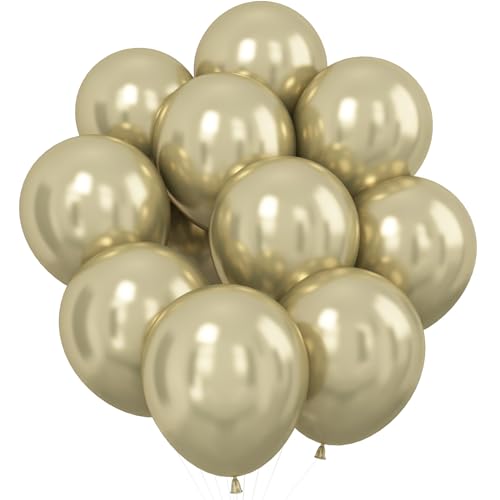 Dagelar Luftballons Metallic Hell Gold, 30 Stück 12 Zoll Chrom Gold Party Glänzende Ballons, Metallic Champagner Gold Helium Ballon für Geburtstagsdeko, Boho Hochzeit, Taufe Deko, Baby Shower von Dagelar