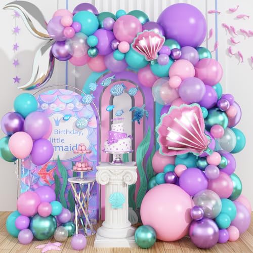 Meerjungfrau Ballon Girlande Kit, Luftballon Girlande Lila Rosa Teal Blau Grün, Meerjungfrauenschwanz Bogen Ballon für Mädchen Prinzessin Kinder Meerjungfrau Geburtstags Party Dekoration Meerjungfrau Ballon Girlande Kit, Luftballon Girlande Lila Rosa Teal Blau Grün, Meerjungfrauenschwanz Bogen Ballon für Mädchen Prinzessin Kinder Meerjungfrau Geburtstags Party Dekoration von Dagelar