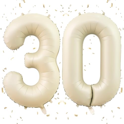 Zahlen Luftballons Geburtstag 30 Beige,XXL Sand Weiß Folienballon Nummer 30,40Zoll Creme Helium Zahlenballon,Luftballon 30. Geburtstag für Männer Frauen Geburtstags Jubiläum Party Deko Zahlen Luftballons Geburtstag 30 Beige,XXL Sand Weiß Folienballon Nummer 30,40Zoll Creme Helium Zahlenballon,Luftballon 30. Geburtstag für Männer Frauen Geburtstags Jubiläum Party Deko von Dagelar