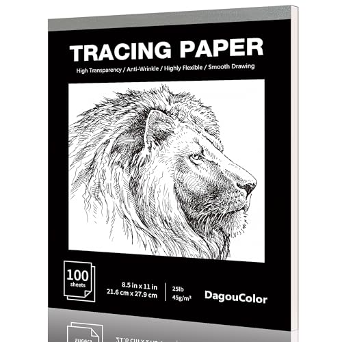 DagouColor 100 Blätter Tracing Paper für das Nähen von Mustern, Zeichnung Overlays, Skizzieren auf Kunstpapier&Skizzenbuch, 21.6 X 27.9CM DagouColor 100 Blätter Tracing Paper für das Nähen von Mustern, Zeichnung Overlays, Skizzieren auf Kunstpapier&Skizzenbuch, 21.6 X 27.9CM von DagouColor
