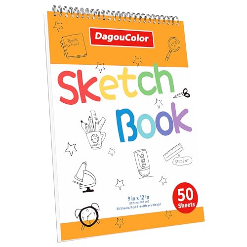 DagouColor 50 Blätter 9 "x12" Spiralgebundener Skizzenbuch für Kinder, Spiral-Gebundene Glatte Zeichnungspapier Skizzenpad, Doppelseitige Zeichnungspapiere für Anfänger Künstler DagouColor 50 Blätter 9 "x12" Spiralgebundener Skizzenbuch für Kinder, Spiral-Gebundene Glatte Zeichnungspapier Skizzenpad, Doppelseitige Zeichnungspapiere für Anfänger Künstler von DagouColor