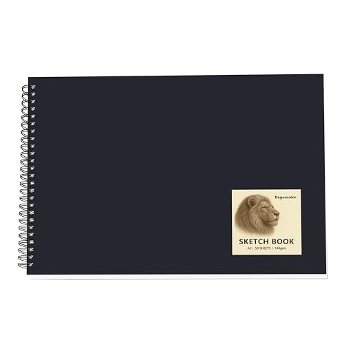 DagouColor A3 50 Blatt Spiral-Skizzenbuch, Säurefreies Zeichenpapier für Künstler, 140 g/m², 29,7 cm x 42 cm von DagouColor