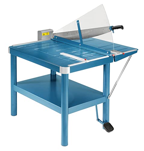 Dahle 580 Hebelschneider Atelier-Schneidemaschine (bis DIN A2, Schnitthöhe 4,0 mm, Metalltisch) Blau von Dahle