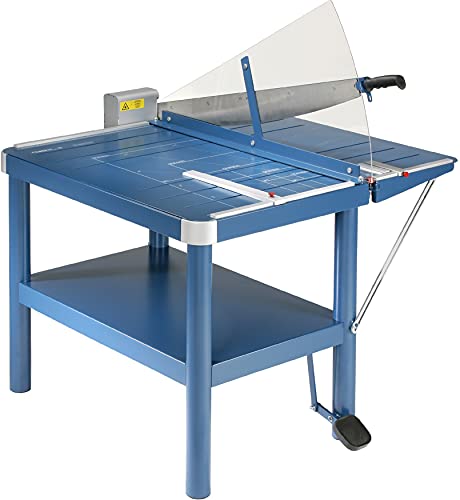 Dahle 580 Hebelschneider Atelier-Schneidemaschine (bis DIN A2, Schnitthöhe 4,0 mm, Metalltisch) Blau von Dahle