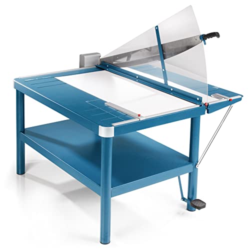 Dahle 585 Hebelschneider Atelier-Schneidemaschine (bis DIN A1, Schnitthöhe 4,0 mm, Metalltisch) Blau von Dahle