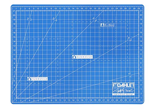 Dahle Schneidematte A4 (22 x 30 cm, selbstheilend, beidseitig nutzbar, mit Raster) blau von Dahle