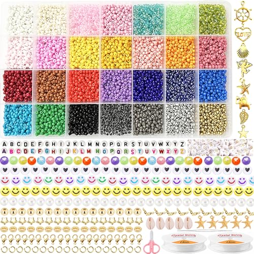 28 Farben 3mm Rocailles Perlen, 8901Pcs Perlen zum Auffädeln, Perlen Set,Glasperlen zum Auffädeln,Perlen für Armbänder Ketten Ringe Handykette Schmuckherstellung,Perlenset mit Buchstaben Perlen 28 Farben 3mm Rocailles Perlen, 8901Pcs Perlen zum Auffädeln, Perlen Set,Glasperlen zum Auffädeln,Perlen für Armbänder Ketten Ringe Handykette Schmuckherstellung,Perlenset mit Buchstaben Perlen von Dahudtin