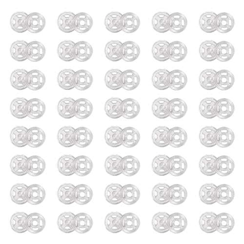 Kunststoff Druckknopf, Transparent Knopf, Unsichtbare Annähen Knopf, DIY Kleidung Knöpfe, Kunststoff Nähzubehör, 7 mm, 40 Paar von DaiUni