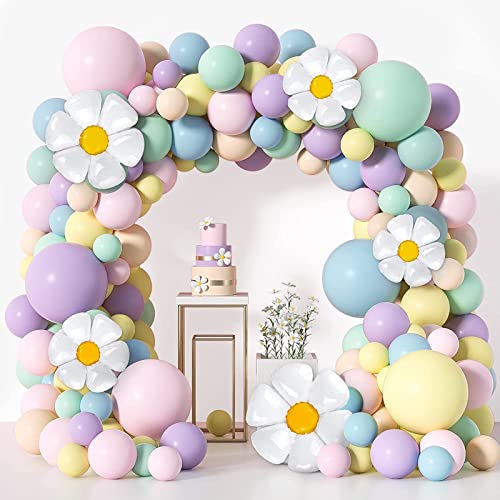 Daidle Luftballon Girlande, Pastell Ballon Girlande mit Gänseblümchen Folienballons, Ballongirlande Party Deko Luftballons Geburtstag, Baby Shower Geburtstagsdeko Mädchen Regenbogen Deko Daidle Luftballon Girlande, Pastell Ballon Girlande mit Gänseblümchen Folienballons, Ballongirlande Party Deko Luftballons Geburtstag, Baby Shower Geburtstagsdeko Mädchen Regenbogen Deko von Daidle