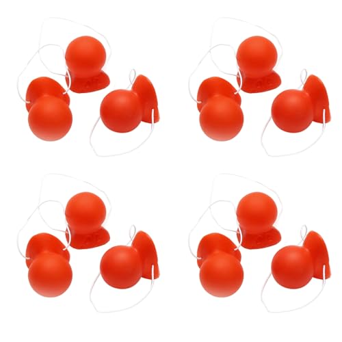 Daijianbin 12 Stücke Rote Clownnase Hupende Quietschende Clownnase mit Elastischem Seil für Erwachsene Halloween Cosplay Kostümzubehör von Daijianbin