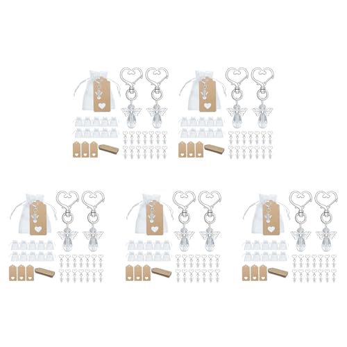 Daijianbin 150 StüCk SchlüSselanhäNger Souvenir Hochzeit Geschenke Baby Dusche Favor Geschenke Set mit Etikett Kordelzug SüßIgkeiten Beutel von Daijianbin