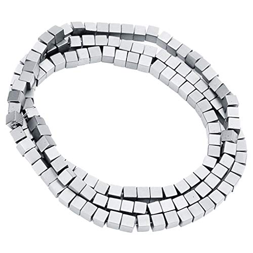 dailymall 1 Strang/Ca. 92pcs Bunte Stein Perlen 3mm Quadrat Hämatit Lose Perlen - Silber-, 3mm dailymall 1 Strang/Ca. 92pcs Bunte Stein Perlen 3mm Quadrat Hämatit Lose Perlen - Silber-, 3mm von dailymall