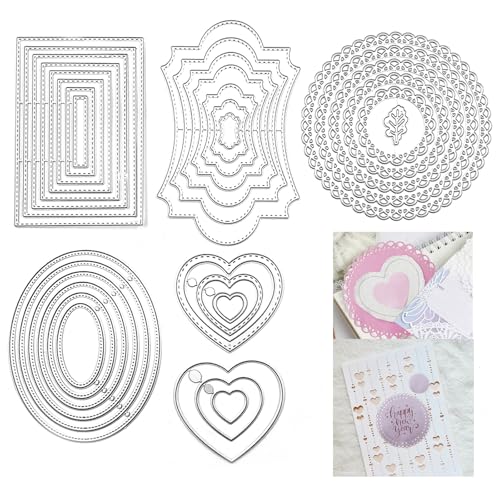 Daily Treasures 5 Sets Stanzformen für Kartenherstellung, 33 Stück Edelstahl-Metall-Schablonen für Bastelarbeiten, Scrapbooking, Kunst und Muttertag Daily Treasures 5 Sets Stanzformen für Kartenherstellung, 33 Stück Edelstahl-Metall-Schablonen für Bastelarbeiten, Scrapbooking, Kunst und Muttertag von Daily Treasures