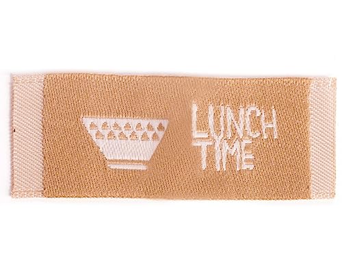 Etiketten Baumwolle Lunch Time 32 x 15 mm. 5 Stück. von DailyLike