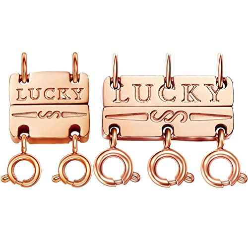 Dailyacc Glücksbringer Halskette mit Verschluss aus 18 Karat Gold und Silber - mehrere stabile Verschlüsse zum Trennen von Overlay-Looks Dailyacc Glücksbringer Halskette mit Verschluss aus 18 Karat Gold und Silber - mehrere stabile Verschlüsse zum Trennen von Overlay-Looks von Dailyacc