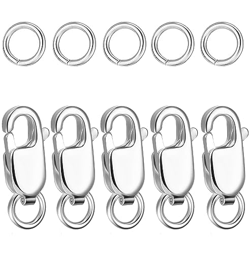 Dailyacc Karabinerverschlüsse für Schmuckherstellung, Gold und Silber, mit Biegeringen, sichere Verschlüsse für Halsketten, Armbänder, Bastelarbeiten von Dailyacc