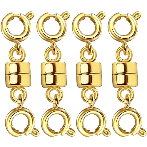 Dailyacc Magnetische Halskettenverschlüsse und Verschlüsse, doppelt offene Armbandverlängerung für Schmuckkonverter, Verschluss (14 Karat Gold, Silber) von Dailyacc