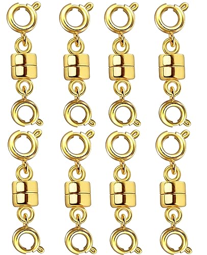 Dailyacc Magnetische Halskettenverschlüsse und Verschlüsse, doppelt offene Armbandverlängerung für Schmuckkonverter, Verschluss (14 Karat Gold, Silber) von Dailyacc