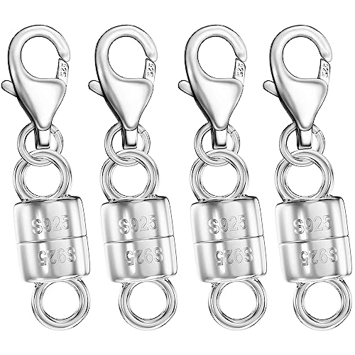 Dailyacc Magnetische Karabinerverschlüsse und Verschlüsse aus 925er-Sterlingsilber mit 14-karätigem Gold, Schmuckkonverter für Armbänder, Kettenverlängerung von Dailyacc