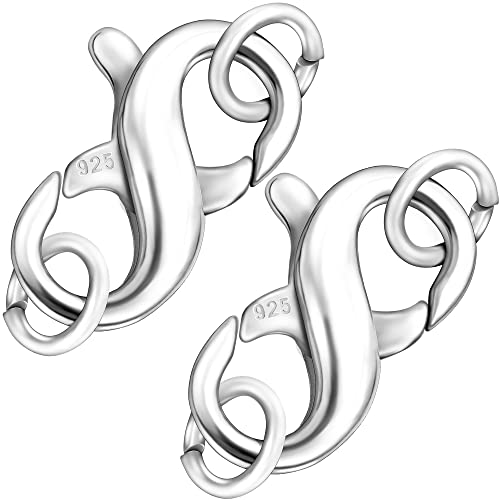 Dailyacc S925 Doppelter Karabinerverschluss aus Sterlingsilber und Gold für Halskette, Armband, Verschlüsse und Verschlüsse für DIY-Schmuck von Dailyacc