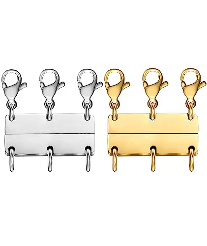 Layering Magnetischer Halskettenverschluss, 18 K Gold und Silber, Separator für stapelbare Halsketten von Dailyacc