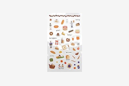 Dailylike Aufkleber PVC Daily Sticker Bakery verschiedene Formen und Designs, 9 x 18,5 cm. von Dailylike