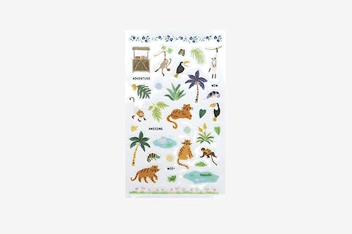 Dailylike Aufkleber PVC Daily Sticker Dschungel Formen und Designs sortiert 9 x 18,5 cm. von Dailylike