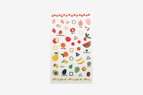 Dailylike Aufkleber PVC Daily Sticker Fruit Formen und Designs sortiert 9 x 18,5 cm. von Dailylike