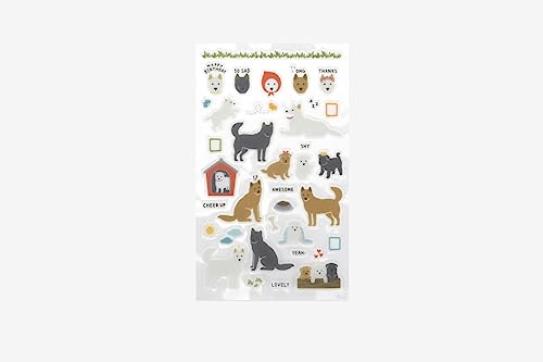 Dailylike Aufkleber PVC Daily Sticker Jingo Dog Formen und Designs sortiert 9 x 18,5 cm. von Dailylike